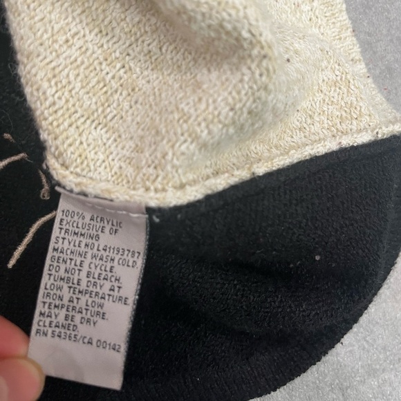 [XL]Tanjay Poodle cardigan sweater Black Cream Embroidered Dog Knit Zip Jacket - Picture 5 of 9